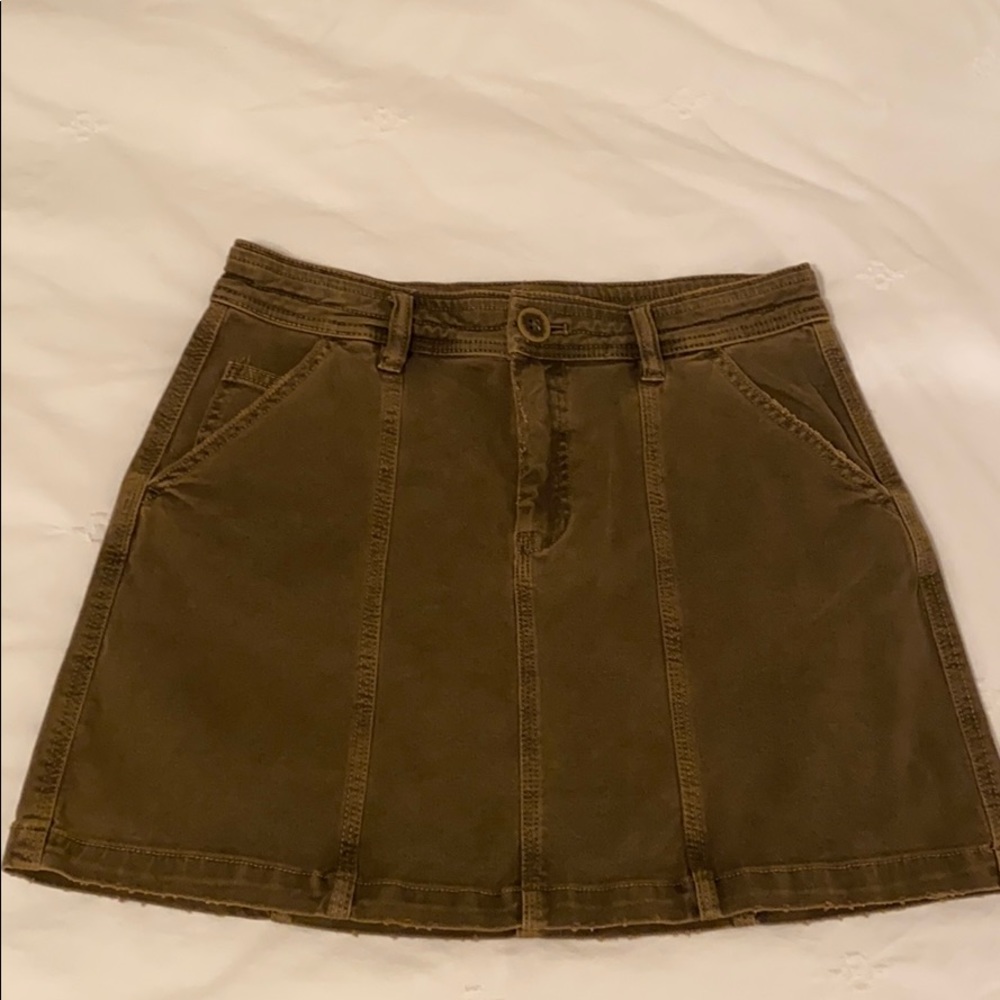 Free People dark green/brown denim skirt